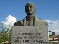 Jose Tadeo Monagas (1784-1868) monumento en Puerto la Cruz, un ex Presidente. Venezuela, Sudamerica.