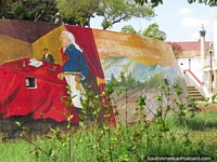 Colorful murals at Plaza Francisco de Miranda, Maracaibo. Venezuela, South America.