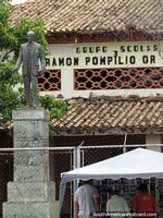 La Esperanza College and Dr. Ramon Pompilio Oropeza statue in Carora. Venezuela, South America.