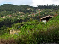 A visão da ladeira e alemão desenha casas na Colônia Tovar. Venezuela, América do Sul.