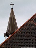 The church steeple and tiled roof in Colonia Tovar.
