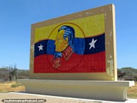 Francisco de Miranda, huge billboard-sized artwork between Colina and Coro. Venezuela, South America.