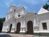 Old white church near Plaza Bolivar in Barquisimeto. Venezuela, South America.