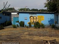 Pintura mural de los 3 Mosqueteros en una escuela en Acarigua. Venezuela, Sudamerica.