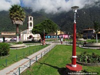 The attractive plaza in the hills in Santo Domingo. Venezuela, South America.