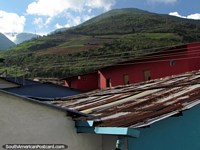 Mountains above the rooftops in Santo Domingo. Venezuela, South America.