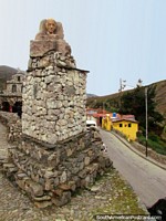 The stone statue and the stone ground in San Rafael de Mucuchies.