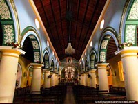 The interior of the church Basilica of St. Lucia in Timotes.