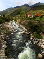 Looking up the Motatan River at the mountains in Timotes. Venezuela, South America.