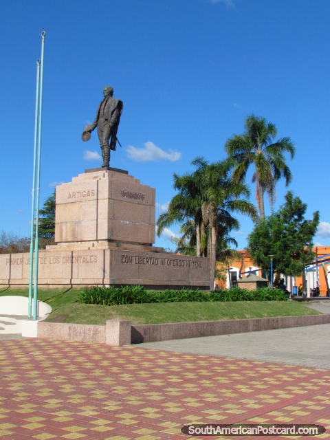 Artigas monument at Plaza Artigas in Mercedes. (480x640px). Uruguay, South America.