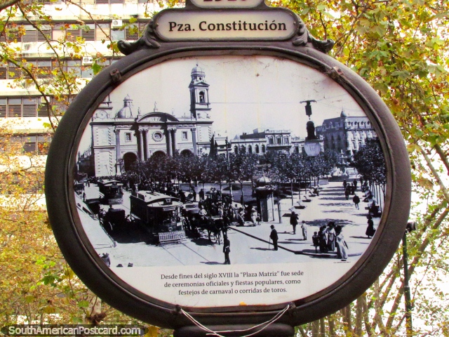 Foto de Plaza Constitucion a finales del siglo dieciocho, Montevideo. (640x480px). Uruguay, Sudamerica.