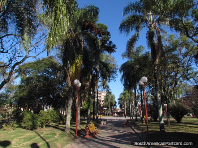 Plaza 19 de Abril, the main square in Tacuarembo. (640x480px). Uruguay, South America.