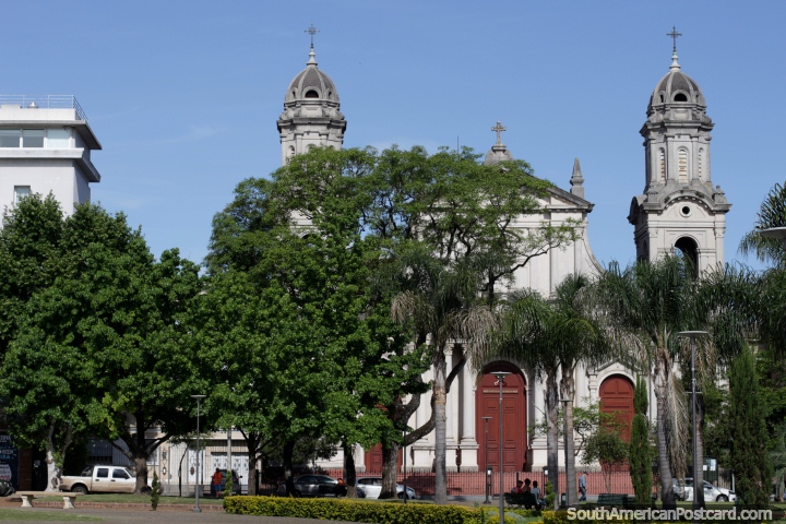 Cathedral Basilica of Saint John the Baptist (1889) with Baroque facade in Salto. (720x480px). Uruguay, South America.