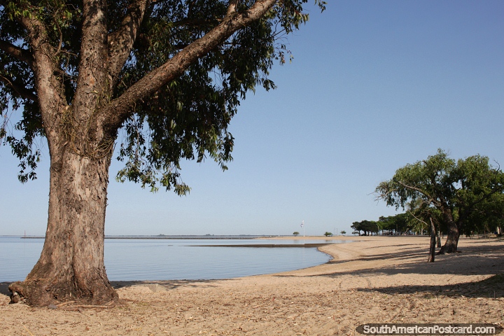 Praia vasta e deserta em uma área bonita em Carmelo, Praia Sere. (720x480px). Uruguai, América do Sul.
