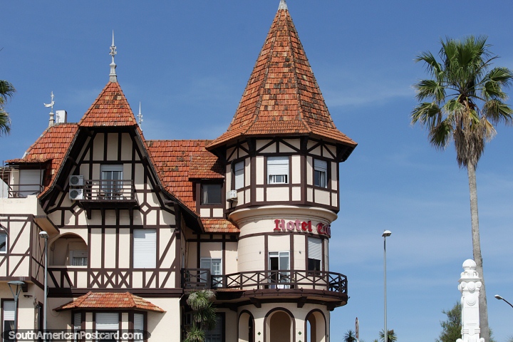 Hotel Colon (1910) in Piriapolis with a combination of medieval and French Renaissance styles. (720x480px). Uruguay, South America.