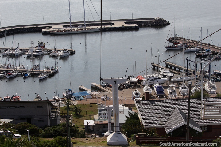Yacht and boat port at the foot of San Antonio Hill chairlift, in Piriapolis. (720x480px). Uruguay, South America.