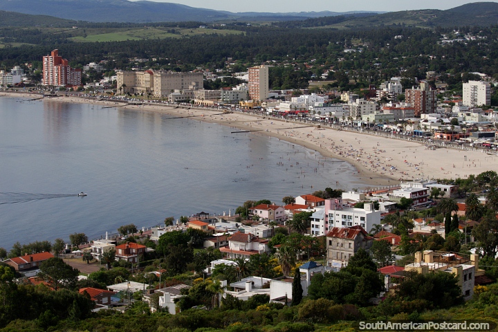 Truly a great view of Piriapolis with houses in the hills, the beach, city and countryside. (720x480px). Uruguay, South America.