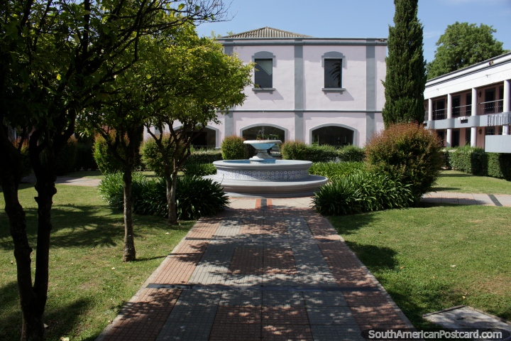 Paseo San Fernando in Maldonado with fountain, lawns and gardens, a site of memory. (720x480px). Uruguay, South America.