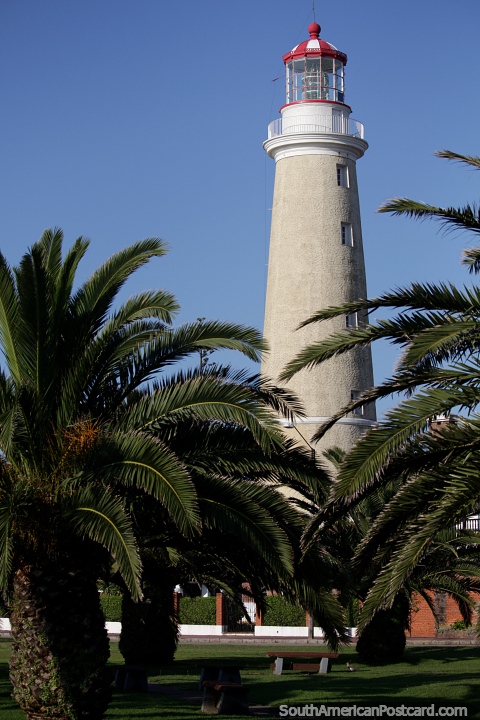 Punta del Este lighthouse (1860) at Plaza del Faro, historic zone. (480x720px). Uruguay, South America.