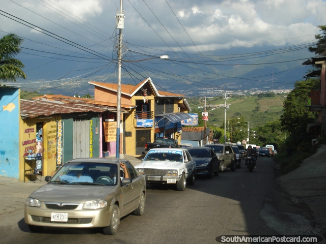 The road between San Cristobal and the border is busy. (640x480px). Venezuela, South America.