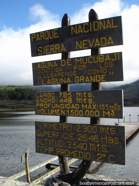 Estatsticas do Parque Nacional Sierra Nevada, altitude 3540m, terras altas de Mrida. (480x640px). Venezuela, Amrica do Sul.