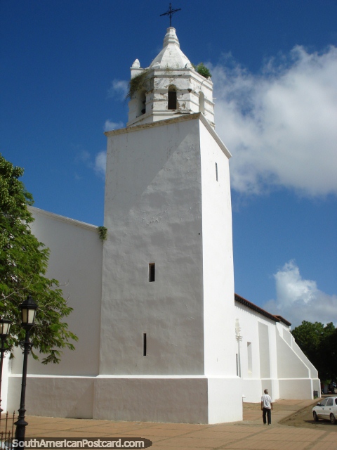 The big white church in the historical center of Coro. (480x640px). Venezuela, South America.