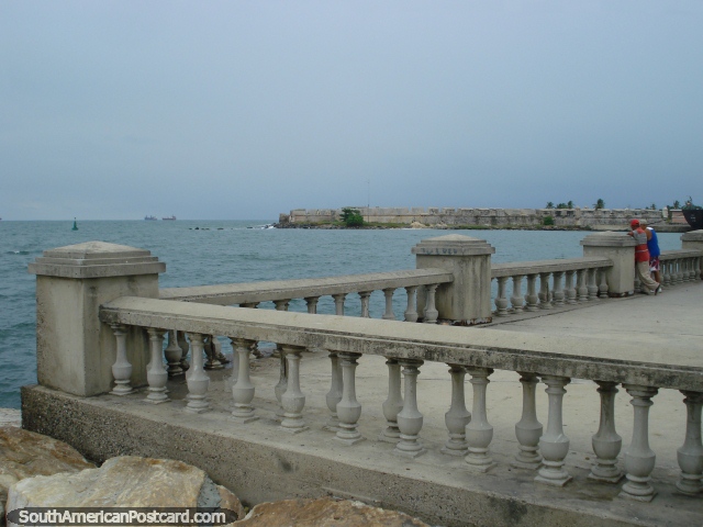 The wharf and park area beside the sea in Puerto Cabello. (640x480px). Venezuela, South America.