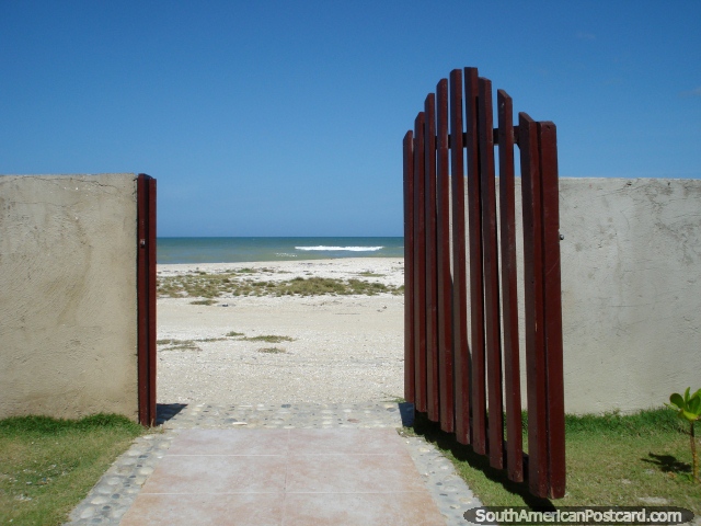 A minha porta dianteira a praia e mar durante 2 semanas em La Restinga, Ilha Margarita. (640x480px). Venezuela, América do Sul.