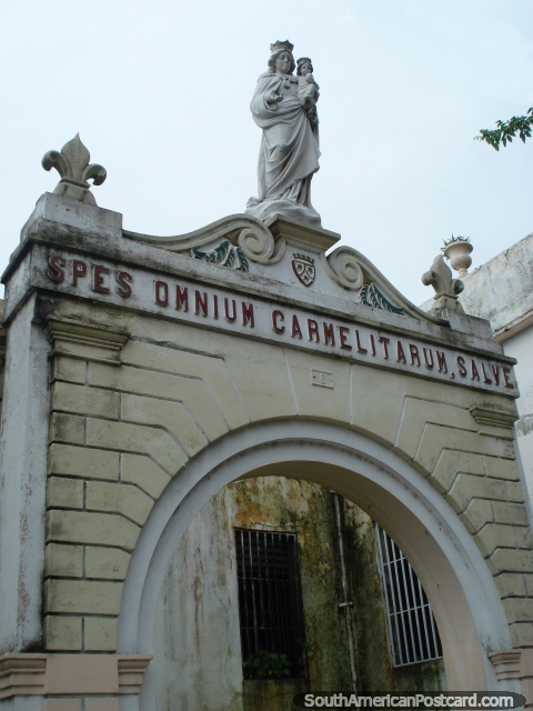 Historic building in La Asuncion - Spes Omnium Carmelitarum Salve, Isla Margarita. (480x640px). Venezuela, South America.