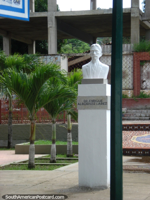 Dr. Enrique Albornoz Larez bust in La Asuncion, Isla Margarita. (480x640px). Venezuela, South America.