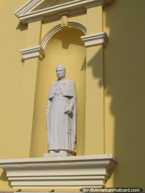 Bishop Marcos Sergio Godoy statue at Basilica de La Chiquinquira in Maracaibo. (480x640px). Venezuela, South America.