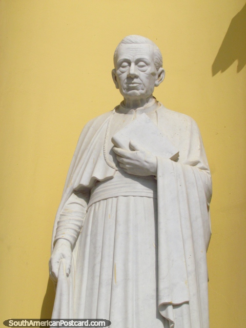 Bishop Arturo Celestino Alvarez statue at Basilica de La Chiquinquira in Maracaibo. (480x640px). Venezuela, South America.