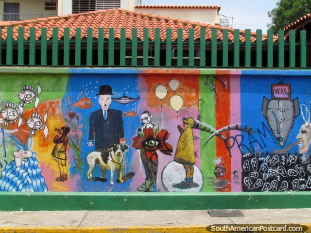 Murais abstratos incríveis ao redor da Rua Carabobo em Maracaibo. (640x480px). Venezuela, América do Sul.
