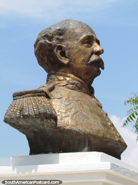 Busto de Juan Crisostomo Falcon (1820-1870), ex-presidente, Maracaibo. (480x640px). Venezuela, Amrica do Sul.