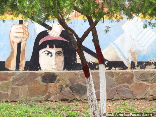 Pintura mural cerca de Plaza Independencia en Carora. (640x480px). Venezuela, Sudamerica.
