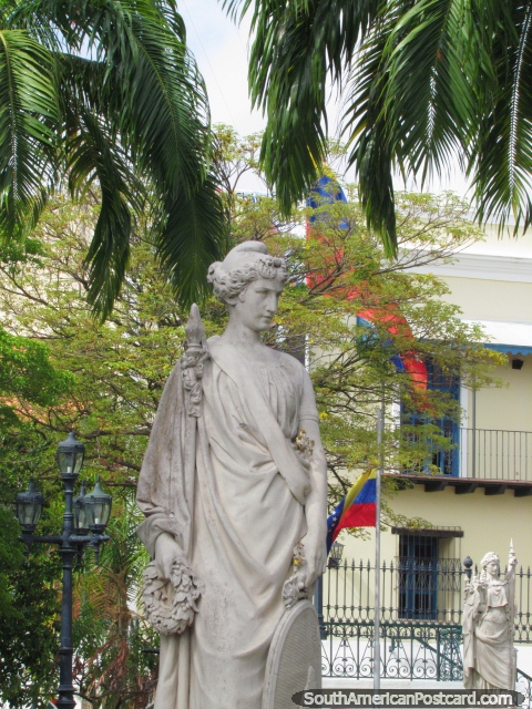 Attractive Plaza Bolivar in Ciudad Bolivar. (480x640px). Venezuela, South America.