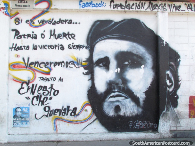 Um segundo mural de Che Guevara em Porto La Cruz. (640x480px). Venezuela, Amrica do Sul.