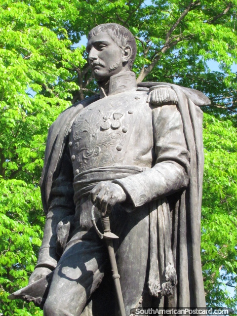 Statue of Brigadier General Jose Antonio Anzoategui (1789-1819) in Barcelona. (480x640px). Venezuela, South America.