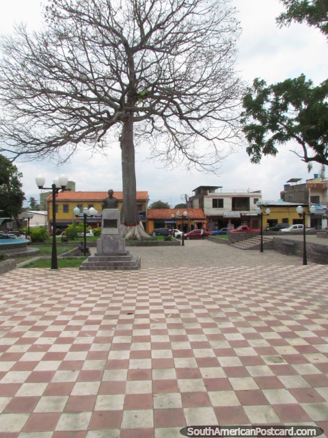 Checkered floor of Plaza Junin in San Felipe. (480x640px). Venezuela, South America.