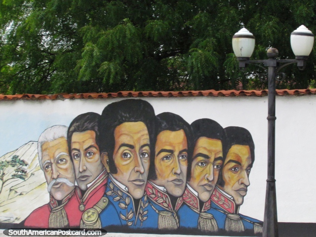 Mural of 6 important men in Barquisimeto. (640x480px). Venezuela, South America.