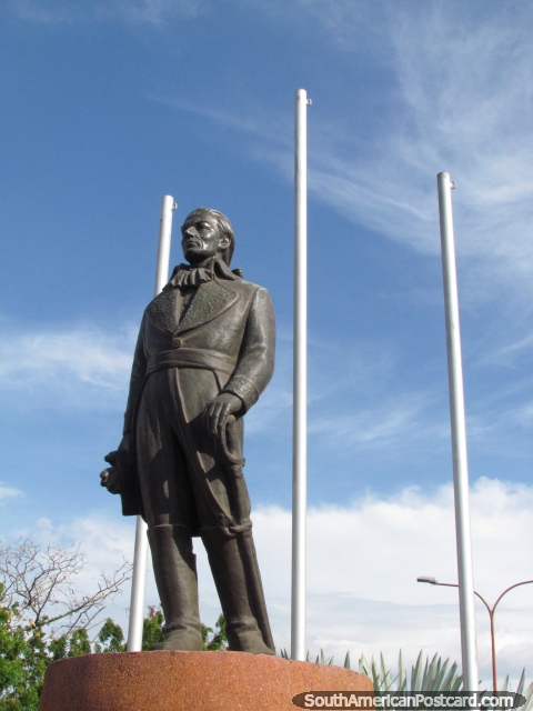 General Francisco de Miranda (1750-1816) statue in Coro. (480x640px). Venezuela, South America.