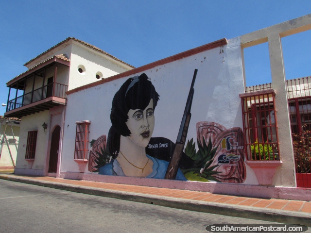 Mural de Josefa Camejo impressionante em Coro, foi heroïna da independência. (640x480px). Venezuela, América do Sul.