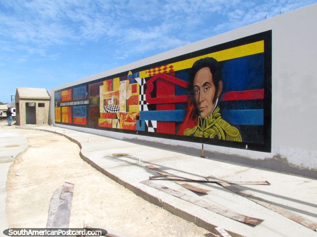 Pintura mural enorme fantstica de Simon Bolivar en Punto Fijo. (640x480px). Venezuela, Sudamerica.