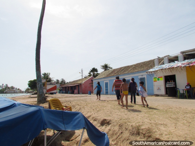 Restaurants at the back of the north beach in Adicora. (640x480px). Venezuela, South America.