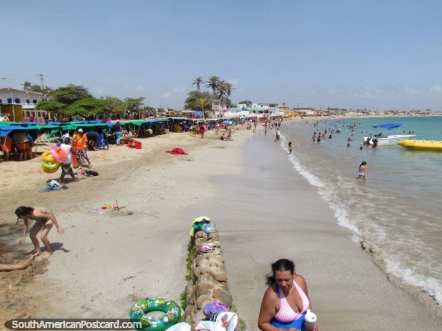 It's holidays in Venezuela and Adicora north beach is crowded indeed! (640x480px). Venezuela, South America.