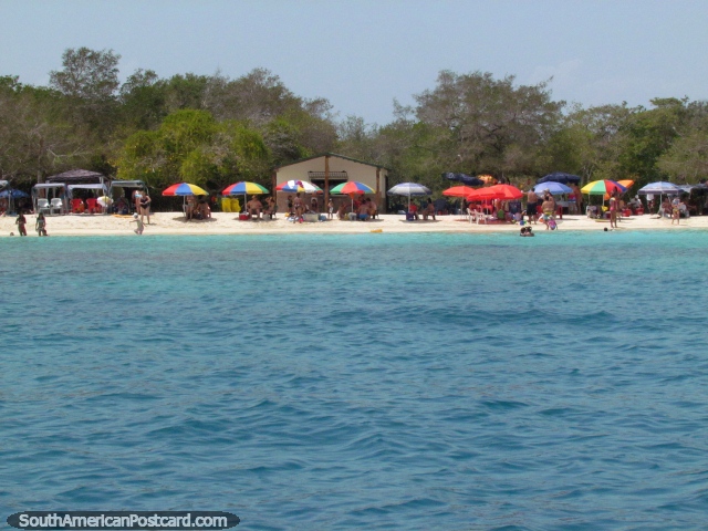 Umbrellas on the islands and beaches at Morrocoy National Park. (640x480px). Venezuela, South America.