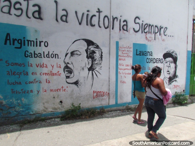 Argimiro Gabaldon and Lavana Cordero wall art in Barquisimeto. (640x480px). Venezuela, South America.