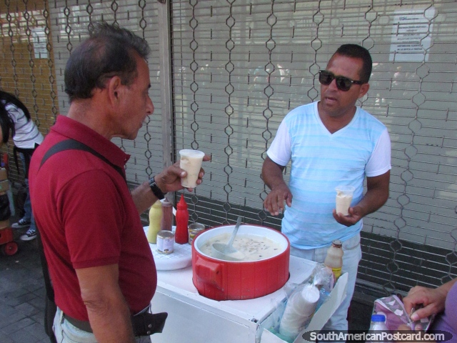Creamed rice or something similar for sale on a  Barquisimeto street. (640x480px). Venezuela, South America.