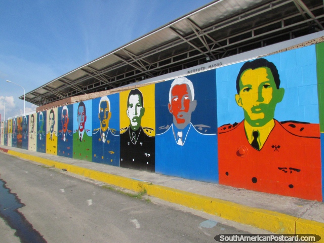 Mural do presidente Hugo Chavez como um jovem em Barinas, wow! (640x480px). Venezuela, Amrica do Sul.