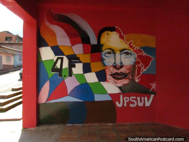 4F. JPSUV, pintura mural de Hugo Chavez en Santo Domingo. (640x480px). Venezuela, Sudamerica.